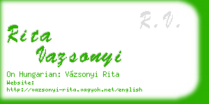 rita vazsonyi business card