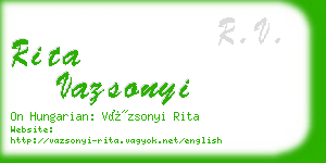 rita vazsonyi business card